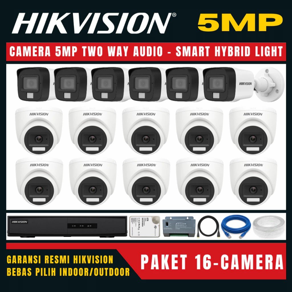 CCTV Hikvision 5MP 16 kamera + TV 32"